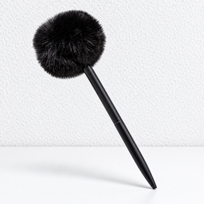 CouldNook Pom-Pom Ballpoint Pen - Fluffy Round Top and Slender Barrel