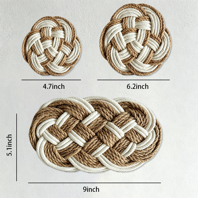 CouldNook Woven Knot Drink Coaster - Warm Table Accent