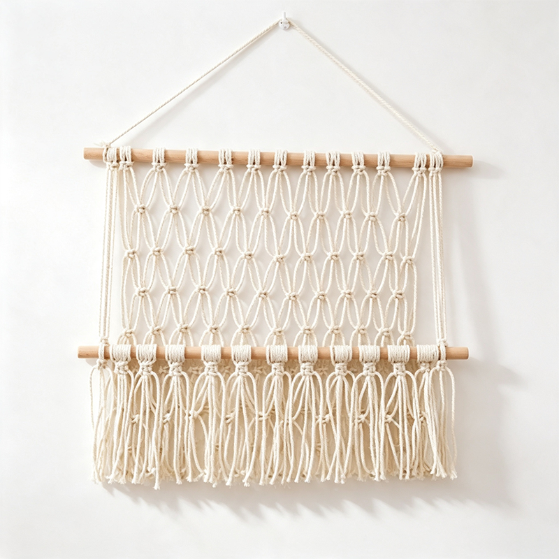 CloudNook Macrame Net Wall Hanging‑Boho Fringe Tapestry Decor