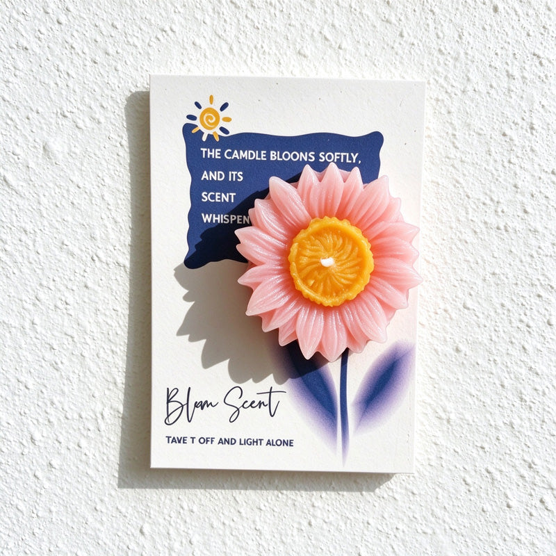 Flower Scented Candle Gift Cards with Raised Wax Blooms