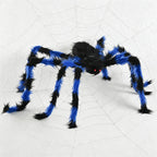 CouldNook Plush Fake Spider with Triangular Spider Web‑Halloween Prank Party Decoration Prop