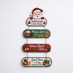 Wooden Christmas Hanging Sign with Connected Message Panels