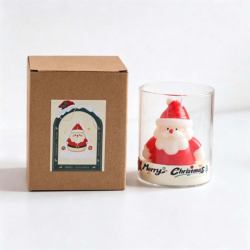 CouldNook Christmas Figure Candle - Sculpted Holiday Characters In Clear Cups