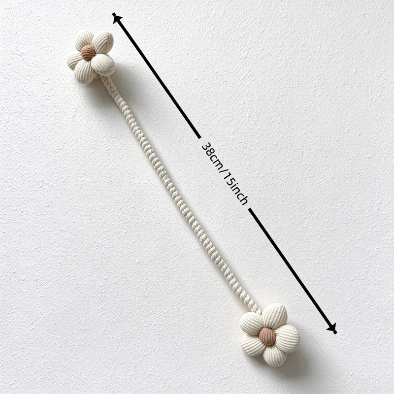 Flower Curtain Tieback with Flexible Wrapped Stem