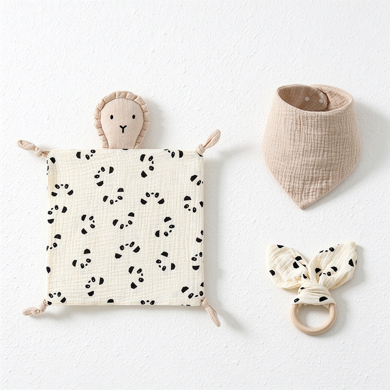 Lion Comfort Cloth and Bib Three-Piece Set