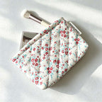 CouldNook Floral Quilted Cosmetic Bag - Padded Zip Pouch Styles