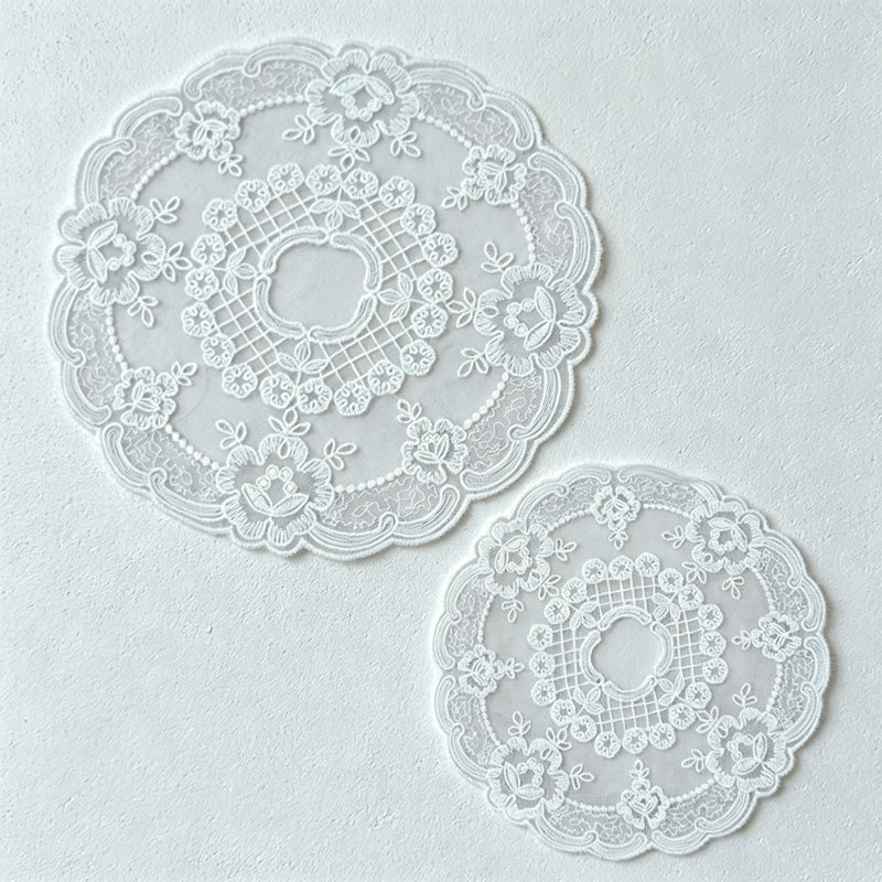 CouldNook Embroidered Lace Mat - Round and Oval Sizes