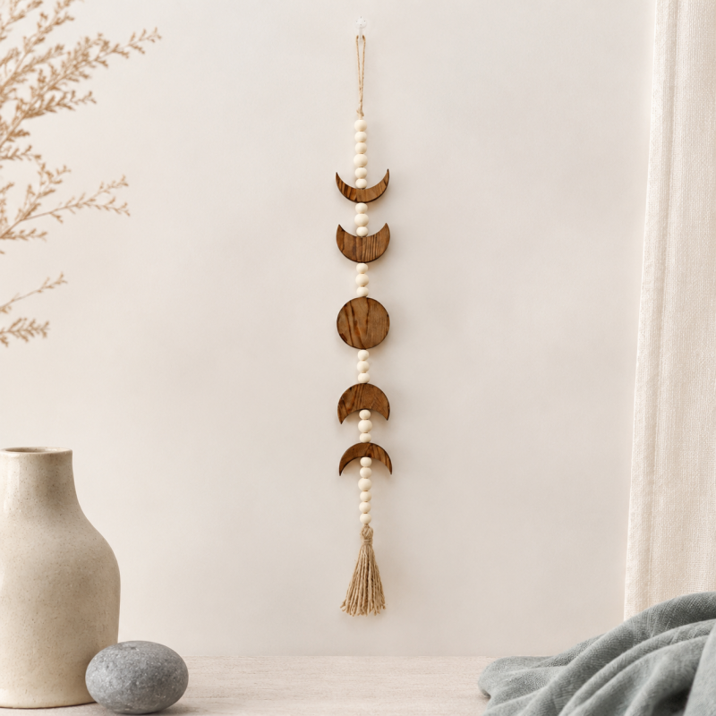 CouldNook Wood Bead Tassel Wall Hanging - Celestial Designs