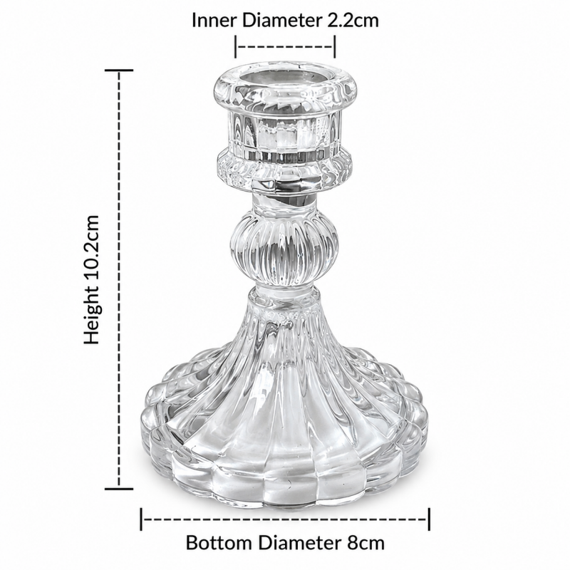 CouldNook Decorative Glass Candle Holder - Sculpted Shapes