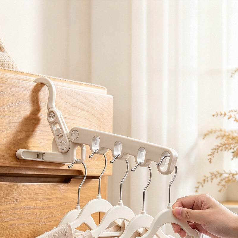 CouldNook Folding Hanger Organizer - Five Slots and Rotating Upper Hook