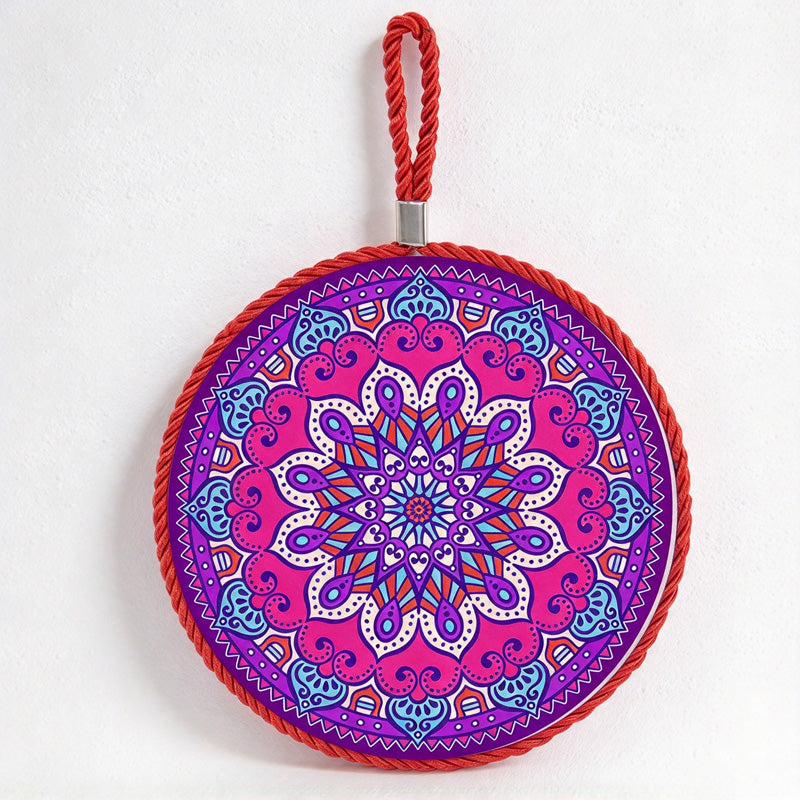 CouldNook Patterned Ceramic Coaster - Round Motifs and Cord-Edged Trivets