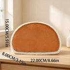 Plush-Trim Semicircle Cosmetic Bag