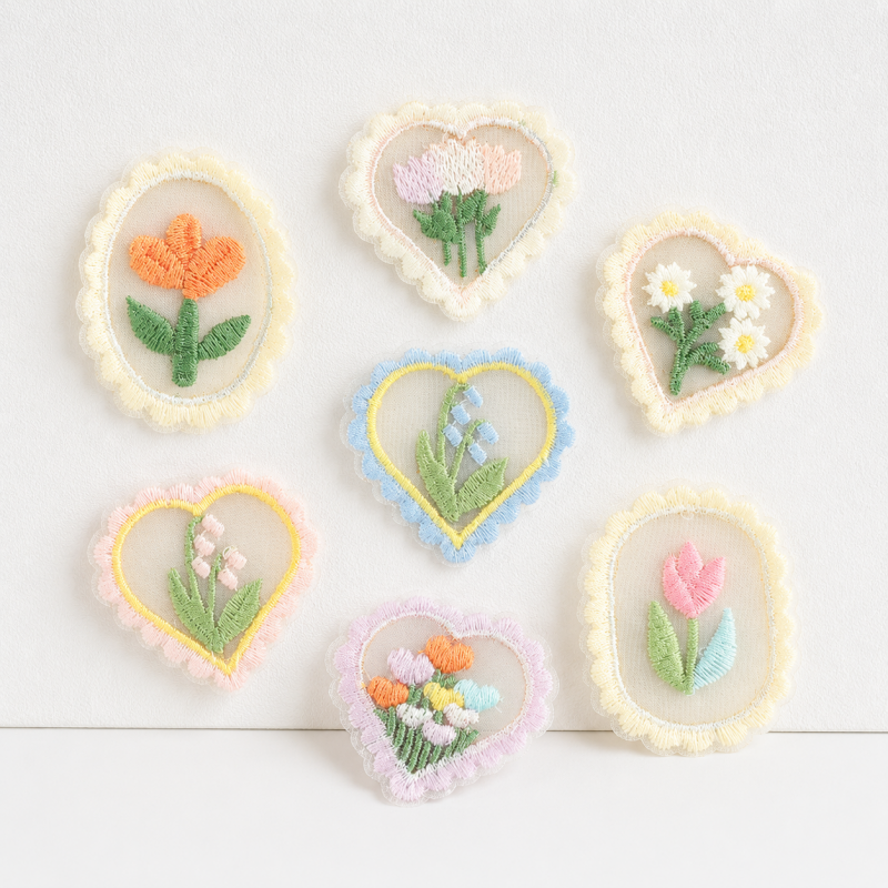 CouldNook Framed Floral Patch - Lace Border and Flower Designs