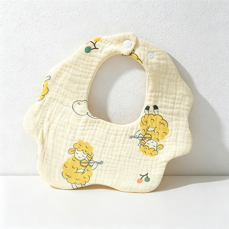 CouldNook Premium Muslin Cotton Baby Bib - Reversible 6-Layer Petal Drool Apron（Set of 10）