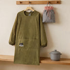 Velvet Waterproof Long Sleeve Apron - Canvas Kitchen Apron