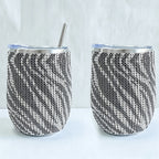 CouldNook 12oz Bling Rhinestone Stemless Wine Tumbler - Clear Lid & Straw (Solid Color Series)