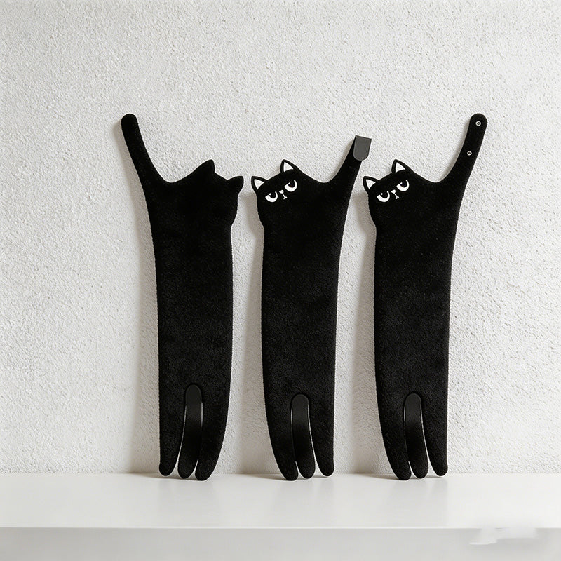 CouldNook Funny Long Cat Hanging Hand Towel - Super Absorbent Microfiber Towel