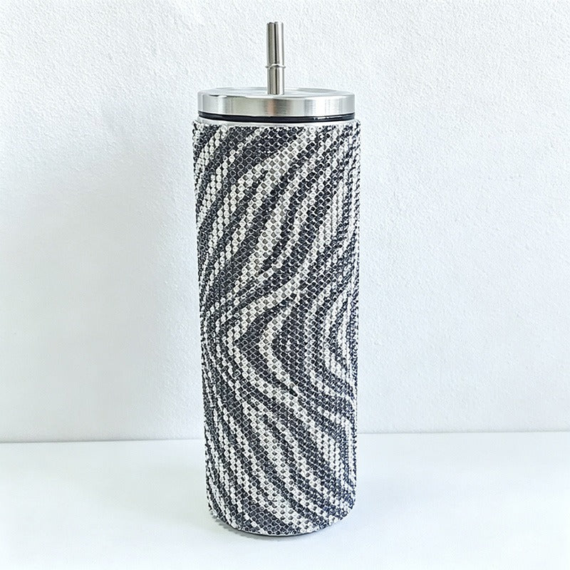 CouldNook 20oz Rhinestone Tumbler-Stainless Steel Vacuum Insulated Straight Body Tumbler with Straw