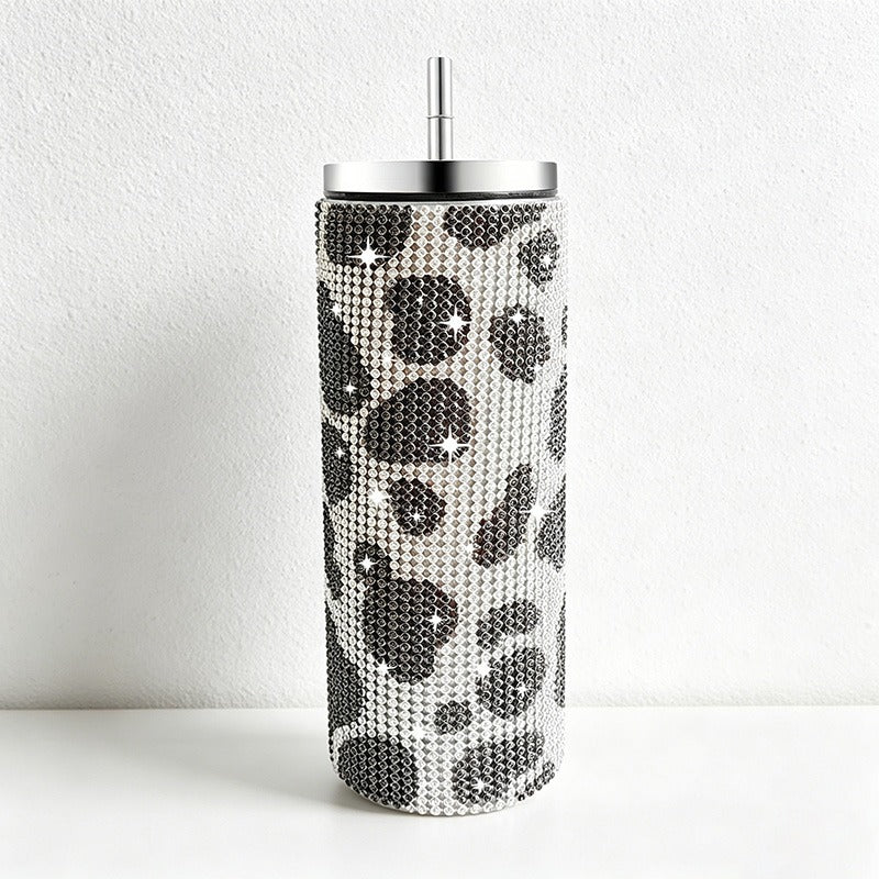 CouldNook 20oz Rhinestone Tumbler-Stainless Steel Vacuum Insulated Straight Body Tumbler with Straw