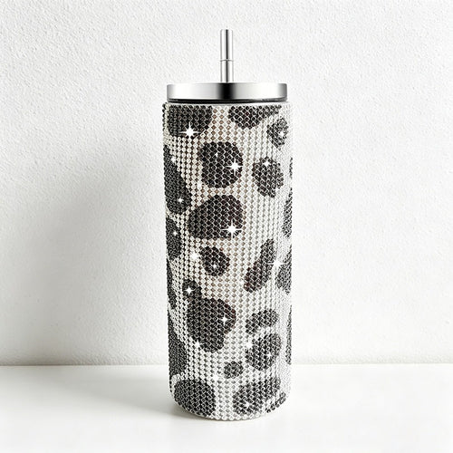 CouldNook 20oz Rhinestone Tumbler-Stainless Steel Vacuum Insulated Straight Body Tumbler with Straw