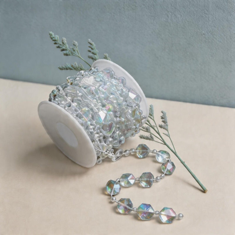 Iridescent UFO Bead Garland Wall Decor- Christmas Tree Decoration Chain