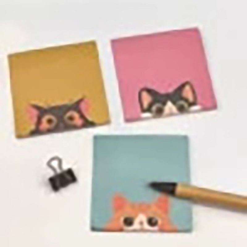 CouldNook Peeking Cat Sticky Notes - Cute Kawaii Desk Memo Pad