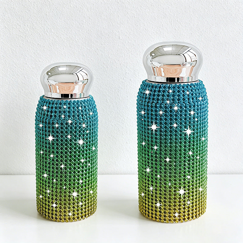 CouldNook Rhinestone Tumblers-6oz Stainless Steel Vacuum Insulated U-Shaped Eggshell Coffee Cup with Straw