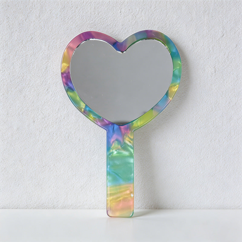CouldNook Acetate Heart Handheld Mirror - Vintage Style Portable Makeup Mirror