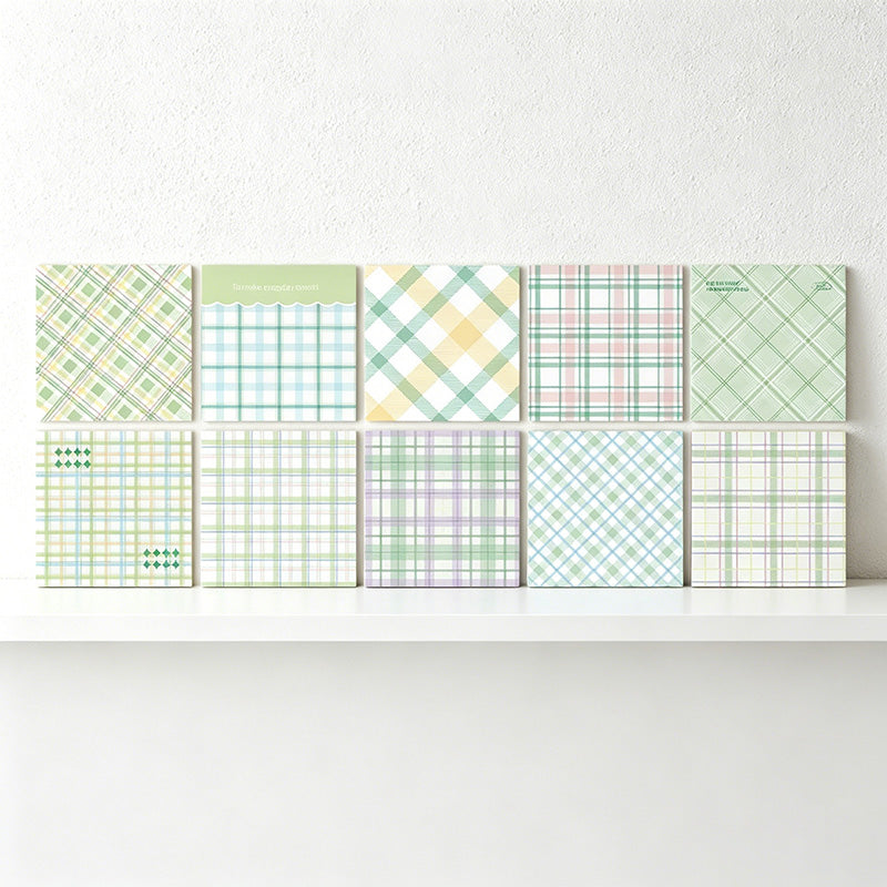 CouldNook Pastel Plaid Memo Pad - Aesthetic Non-Sticky Journaling Paper (200 Sheets)
