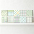 CouldNook Pastel Plaid Memo Pad - Aesthetic Non-Sticky Journaling Paper (200 Sheets)