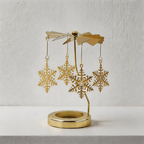 Rotating Carousel Candle Holder Candle Making Kits - Large Golden Spinning Tealight Carousel