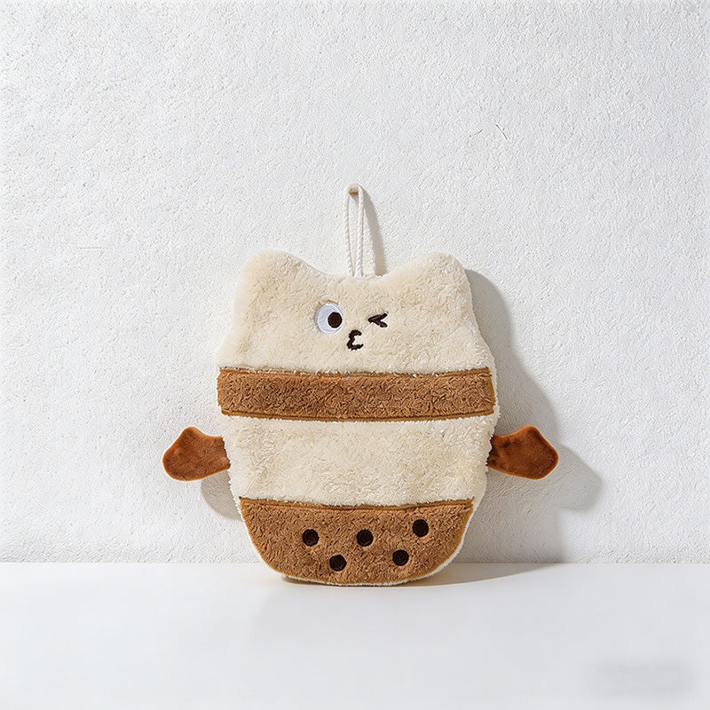 CouldNook Kawaii Bakery & Dessert Hanging Hand Towel - Thick Coral Fleece