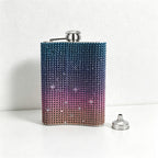 CouldNook 6/8oz Bling Rhinestone Hip Flask - Pocket Size with Funnel (Solid Color Series)