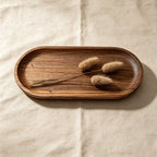 Acacia Wood Oval Serving Plates - 3 Sizes for Food, Tea & Tabletop Use