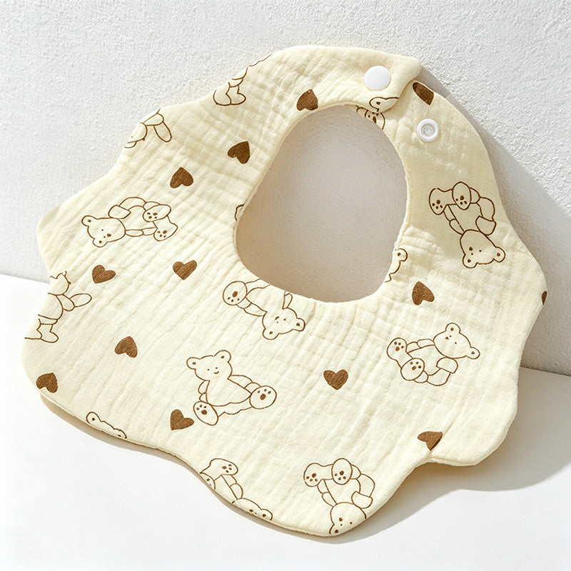 CouldNook Premium Muslin Cotton Baby Bib - Reversible 6-Layer Petal Drool Apron（Set of 10）