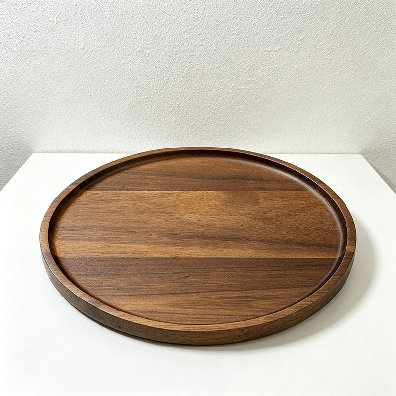Acacia Wood Round Serving Plates - 2 Sizes for Food, Tea & Tabletop Use