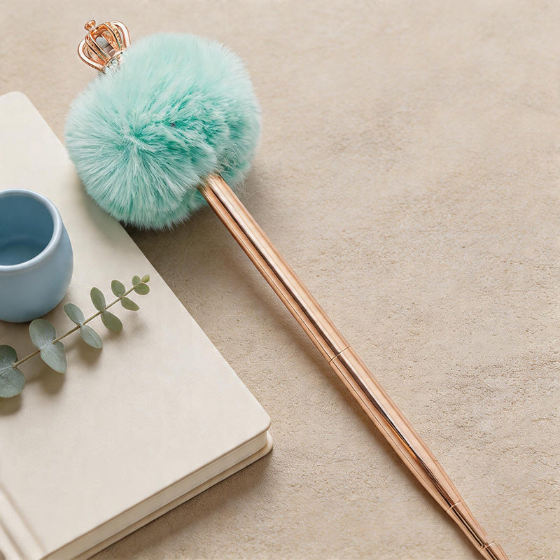 CouldNook Pen-Crown Top Pom Pom Metal Ballpoint Pen Cute Luxury Gift Pen for Students Office Wedding Favors
