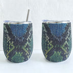 CouldNook 12oz Bling Rhinestone Stemless Wine Tumbler - Clear Lid & Straw (Solid Color Series)