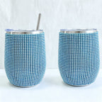 CouldNook 12oz Bling Rhinestone Stemless Wine Tumbler - Clear Lid & Straw (Exotic Animal Print Series)