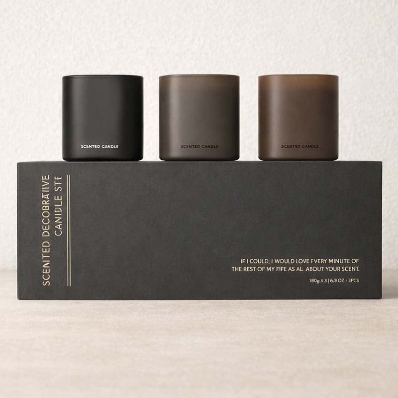 CouldNook Scented Candles - Premium Matte Glass Mini Candle 3-Piece Gift Set