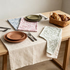 CouldNook 4-Piece Napkin Set - Vintage Botanical Toile Dining Cloth