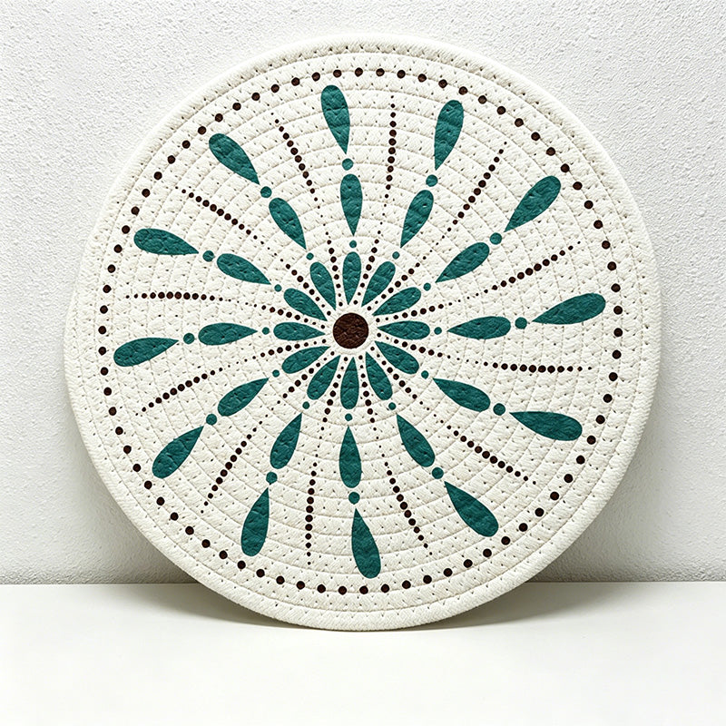 CouldNook Round Woven Cotton Placemat - Bohemian Mandala Dining Mat