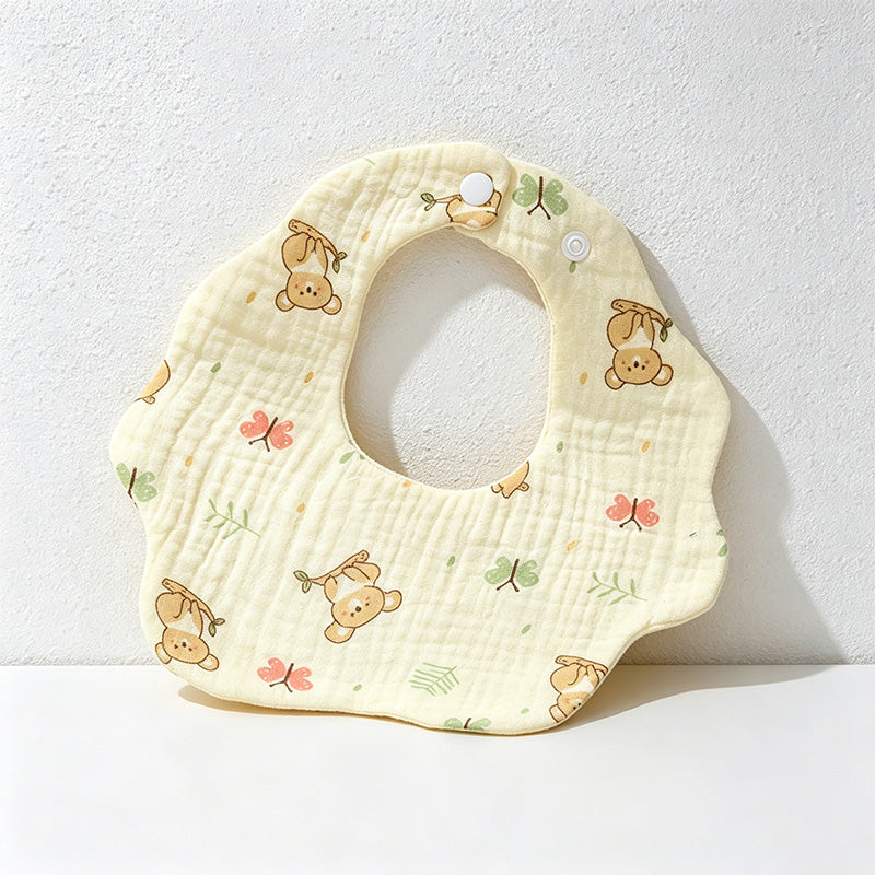 CouldNook Premium Muslin Cotton Baby Bib - Reversible 6-Layer Petal Drool Apron（Set of 10）