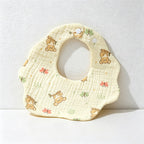 CouldNook Premium Muslin Cotton Baby Bib - Reversible 6-Layer Petal Drool Apron（Set of 10）