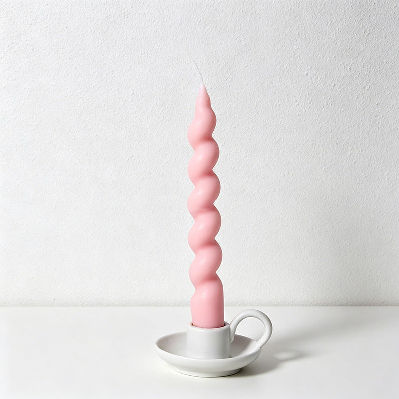 Twisted Spiral Taper Candles - Long Stem Decorative Dinner Candles