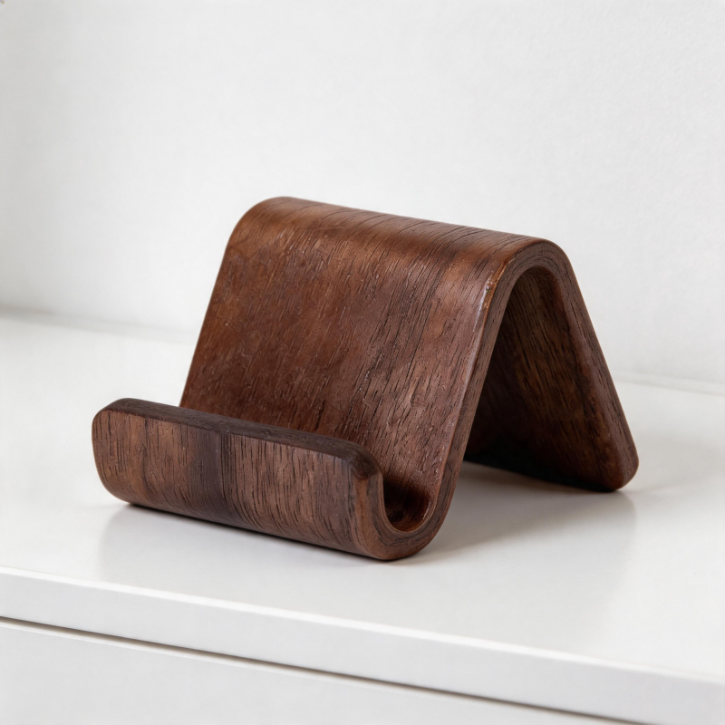 CouldNook Walnut Wood Phone Stand - Minimalist Desk Holder