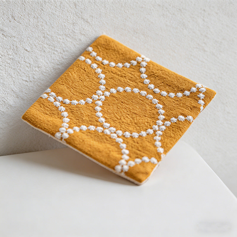 CouldNook Vintage Embroidered Fabric Coaster - Japanese Floral Square Mug Mat