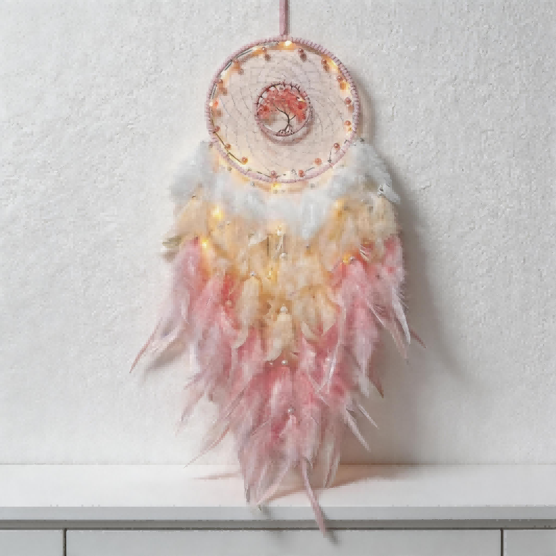 CouldNook Dreamcatcher-Tree of Life Gradient Feather Dream Catcher Wind Chime Hanging Decor