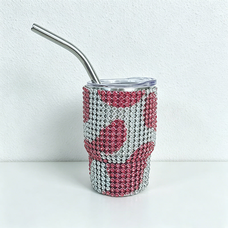 CouldNook 3oz Rhinestone Shot Glasses-Stainless Steel Vacuum Insulated Tumbler with Straw