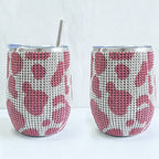 CouldNook 12oz Bling Rhinestone Stemless Wine Tumbler - Clear Lid & Straw (Solid Color Series)